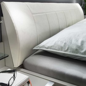 Doppelbett Bean in modernem Design in Weiß – Ansicht 4