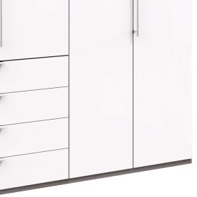 Schlafzimmerschrank Rarian in Weiß und Eiche Trüffelfarben – Ansicht 4