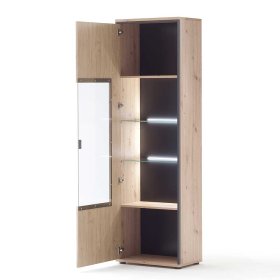 Wohnzimmerschrankwand Geronda in Anthrazit und Eiche Optik modern (dreiteilig) – Ansicht 5