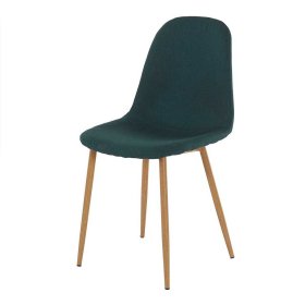 Esszimmer Stühle Adecias in Dunkelgrün und Eichefarben mit Metallgestell (4er Set) – Ansicht 1