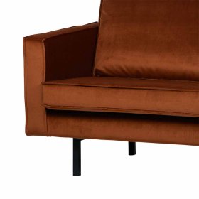 2 Sitzer Sofa Aylon in Rostfarben mit Samt Bezug – Ansicht 4