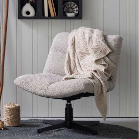 Wohnzimmer Sessel Nell II drehbar mit Boucle Stoff Bezug – Ansicht 12
