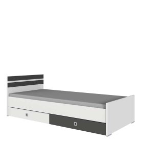 Singlebett Thorau in Dunkelgrau und Weiß Made in Germany – Ansicht 2