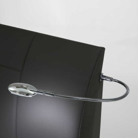 Bett Alde in Braun mit Polsterkopfteil und LED Beleuchtung – Ansicht 5