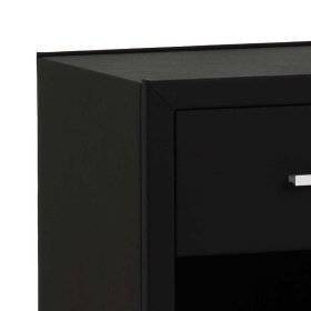 Nachttischkommode Saconso in Schwarz Webstoff mit Schublade – Ansicht 3