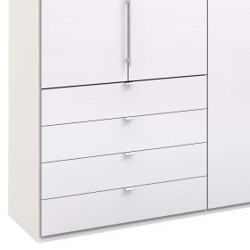 Ankleidezimmerschrank Grinzia in Weiß mit Falttüren – Ansicht 4