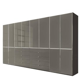 Schlafzimmerkleiderschrank Boplaroma mit zehn Schubladen Front glasbeschichtet – Ansicht 1