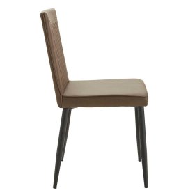Polsterstühle Fiorello in Braun Kunstleder mit hoher Lehne (2er Set) – Ansicht 3