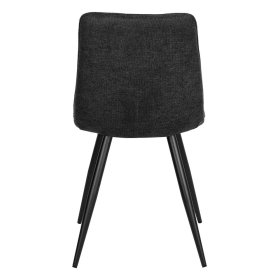 Stoffbezug Stuhl Set Saltagro in Anthrazit mit Gestell aus Metall (2er Set) – Ansicht 4