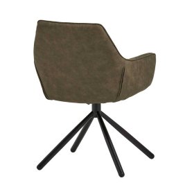 Polsterstuhl Set Esszimmer Vereny in Oliv Grün mit Armlehnen (2er Set) – Ansicht 5