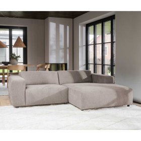 Modernes Ecksofa in Beige Manaos aus Webstoff mit Armlehnen – Ansicht 2