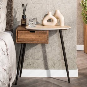 Nachttisch Kommode Nivatus 60 cm breit mit Dreifußgestell – Ansicht 2