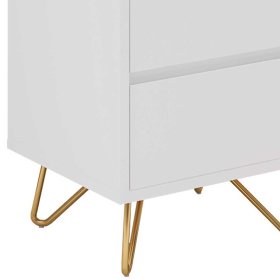 Schminkkonsole Goyan in Weiß und Goldfarben 45 cm breit – Ansicht 5