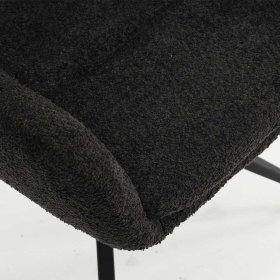 2 Stühle in Anthrazit Dorotha aus Boucle Stoff und Metall (2er Set) – Ansicht 7