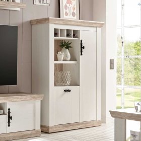 TV Wohnwand Flurencina im Landhaus Design in Weiß Pinie (vierteilig) – Ansicht 13