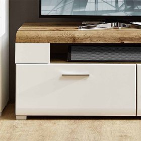 Fernsehmöbel Drucana in Weiß Eiche 140 cm breit – Ansicht 4
