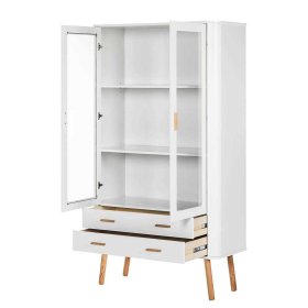 Schrank Vitrine Masuyo im Skandi Design in Eichefarben und Weiß – Ansicht 6