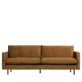 Sofa Habanas in Honigfarben Samt im Retro Design – Ansicht 1