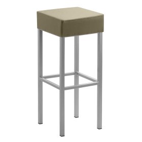 Moderner Barstuhl Aribert mit 81 cm Sitzhöhe in Taupe & Perlsilberfarben – Ansicht 2
