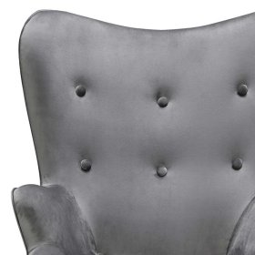 Kaminsessel Pleano in Grau Samt im Skandi Design – Ansicht 5
