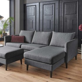 Anthrazit Eckcouch Sanctos mit Armlehnen 227 cm breit – Ansicht 7