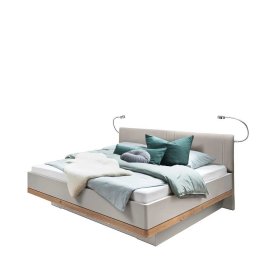 Schlafzimmer Privira in Beige und Eiche Bianco mit LED Beleuchtung (vierteilig) – Ansicht 6