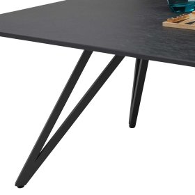 Moderner Design Wohnzimmertisch Dezanos in Schwarz mit Keramikplatte – Ansicht 4