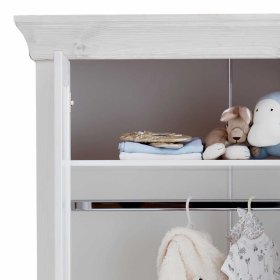Babyzimmer Drehtürenschrank Mures in Weiß aus Kiefer Massivholz – Ansicht 7