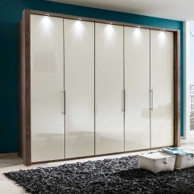 Kleiderschrank Purple in Cremefarben mit Falttüren – Ansicht 2