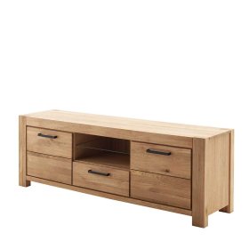 TV Board Crystoga mit Schublade aus Wildeiche Massivholz – Ansicht 1