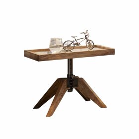 Nachttisch Estata aus Wildeiche Massivholz Glas – Ansicht 1