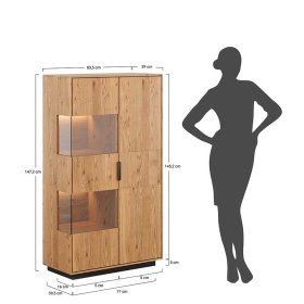 Highboard Niko mit LED Beleuchtung und Glastür – Ansicht 15