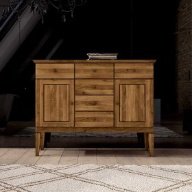 Wildeiche Sideboard Tyvoria massiv geölt im Landhausstil – Ansicht 2