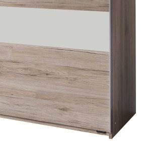 Schiebetürenschrank Lovro in Eiche San Remo und Weiß 135x198x65 cm – Ansicht 3