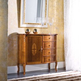Schlafzimmer Kommode Marzonas im Barock Design in Nussbaumfarben lackiert – Ansicht 4