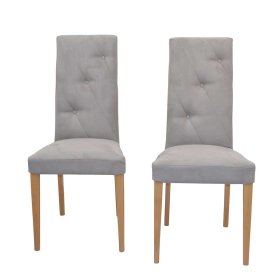 Stühle mit hoher Lehne Sanfetra in Taupe und Eichefarben (2er Set) – Ansicht 7