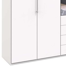 Weißer Ankleidezimmer Kleiderschrank Emiliano glasbeschichtet mit Falttüren – Ansicht 4