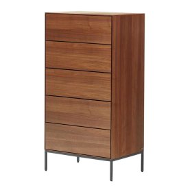 Wäschekommode Pleanos in Nussbaumfarben 114 cm hoch – Ansicht 1