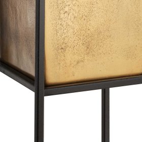 Moderne Pflanzensäule Vetruna in Antik Goldfarben und Schwarz – Ansicht 4
