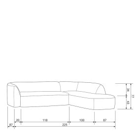 Offwhite Chenille Ecksofa Peggy 274 cm breit und 225 cm tief – Ansicht 13