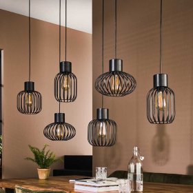 Metall Pendelleuchte Crocinol in Dunkelgrau 145 cm breit – Ansicht 2