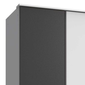 Zweifarbiger Kleiderschrank Tolofoa in Dunkelgrau und Weiß – Ansicht 3
