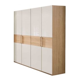 3 türiger Schrank Veyfas für Schlafzimmer in Beige und Eiche – Ansicht 1