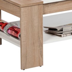 100x44x58 cm Couchtisch Pianna in Sonoma-Eiche und Weiß – Ansicht 4