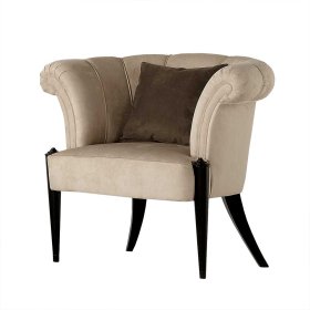 Wohnzimmer Sessel Facheto im klassischen Stil in Beige und Schwarz – Ansicht 1