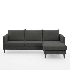 Anthrazit Eckcouch Sanctos mit Armlehnen 227 cm breit – Ansicht 3
