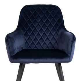 Polsterstühle Langos in Dunkelblau Samt modern (2er Set) – Ansicht 6
