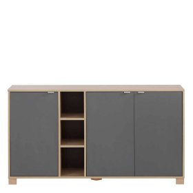 Modernes Sideboard Ron in Dunkelgrau und Eiche hell – Ansicht 3