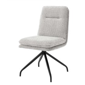2 Stühle Ovidiu aus Boucle Stoff und Metall drehbar (2er Set) – Ansicht 1