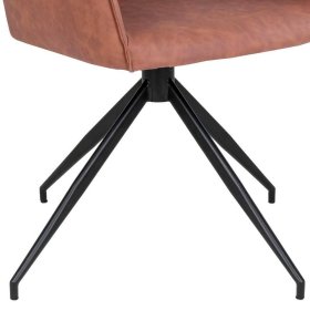 Sitzgruppe Braun Ezefa Stühle Kunstleder Tisch Eiche Rauchfarben (siebenteilig) – Ansicht 9
